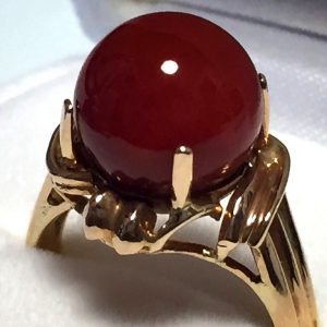 血赤珊瑚K18リング