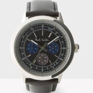 ポールスミス黒革ベルト時計