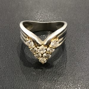 Pt900 K18 ダイヤリング