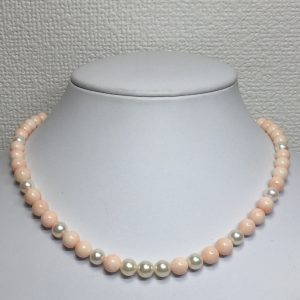 K18真珠・珊瑚ネックレス