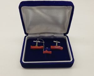 珊瑚カフスセット