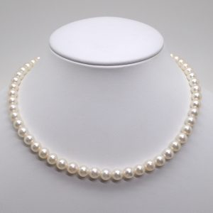 シルバークラスプのパールネックレス7.0-7.5mm