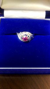 K14 ホワイトゴールド ルビーリング