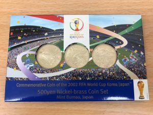 2002年FIFAワールドカップ500円黄銅貨3点セット　未使用