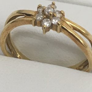 メレダイヤ付 K18リング