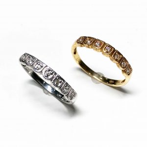 K18 メレダイヤリング　Pt900メレダイヤリング