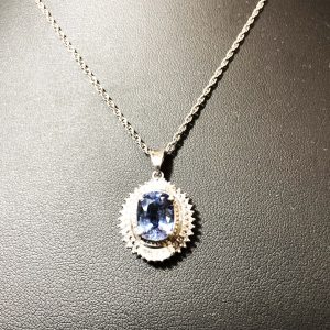 Pt900 サファイア・メレダイヤネックレス