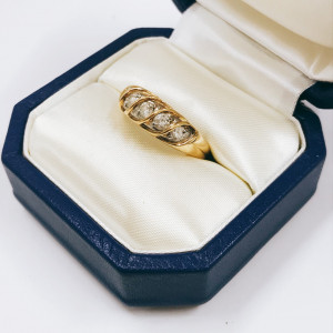 K18/PT900ダイヤモンドコンビリング