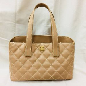 シャネル ワイルドステッチ レザー ハンドバッグ