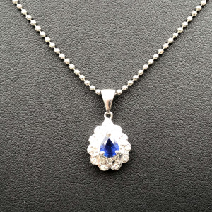 Pt900/Pt850 メレダイヤ サファイアネックレス