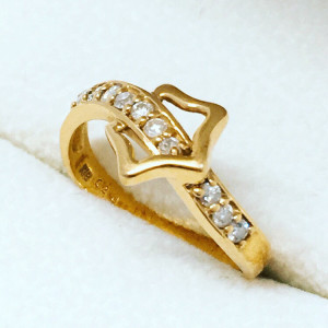 K18　メレダイヤ付き リング