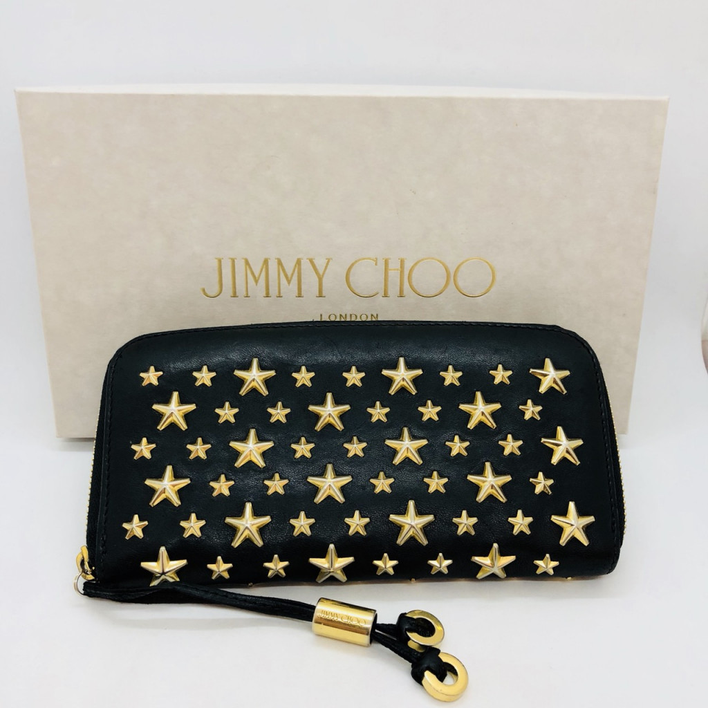 Jimmy Choo ジミーチュウ スター スタッズ ラウンドファスナー 長財布