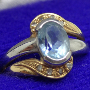 K18/Pt950 アクアマリンリング 1.62ct