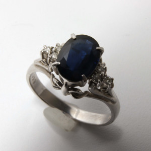 Pt900 メレダイヤ  サファイアリング