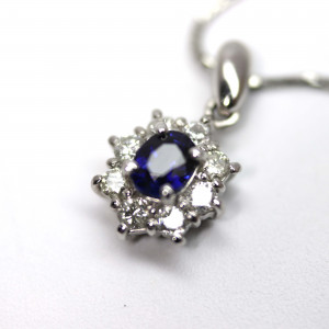 Pt900/Pt850 メレダイヤ  サファイアネックレス