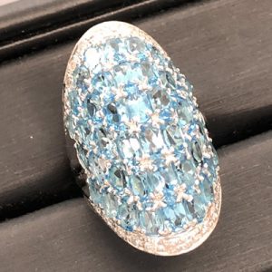 Pt900ブルートパーズダイヤリング