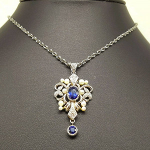2.04ct サファイア プラチナネックレス
