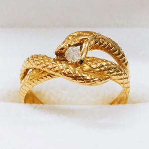 K18 メレダイヤ付リング 0.05ct