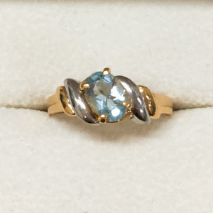 K18/Pt900 アクアマリン 1.25ct リング
