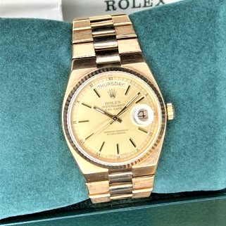 ロレックス オイスター パーペチュアル デイデイト クォーツ ｙｇ クォーツ K18 ゴールド 腕時計 メンズ 保証書 箱付きの買取実績 高価買取のさすがや