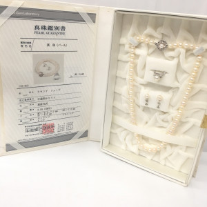 天然本真珠 3点セット(ネックレス、イヤリング、リング)