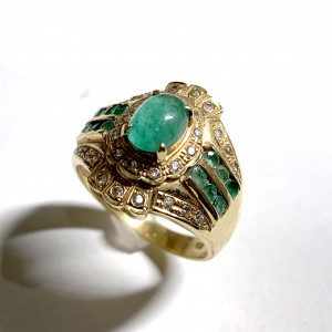 K18 翡翠（2.02ct）メレダイヤ （0.2ct）リング