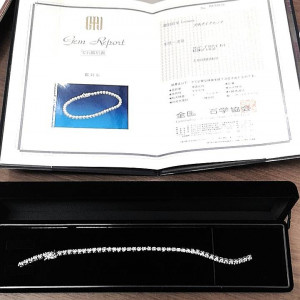 K18WG  ダイヤモンドブレスレット 3.0ct ジャンク品 レディース 箱・鑑別所付き