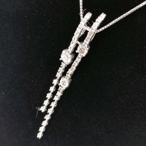 K18WG メレダイヤ (1ct)ネックレス