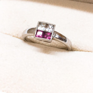 K18WG トルマリン リング 0.8ct