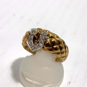 K18/Pt900 メレダイヤ （0.1ct）リング