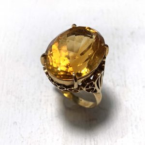 K18 シトリン（16ct）リング