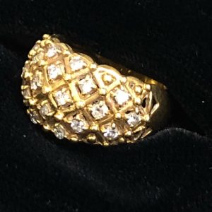 K18リング0.50ctメレダイヤ付き