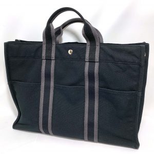 HERMES トートバッグ エールラインMM キャンバス