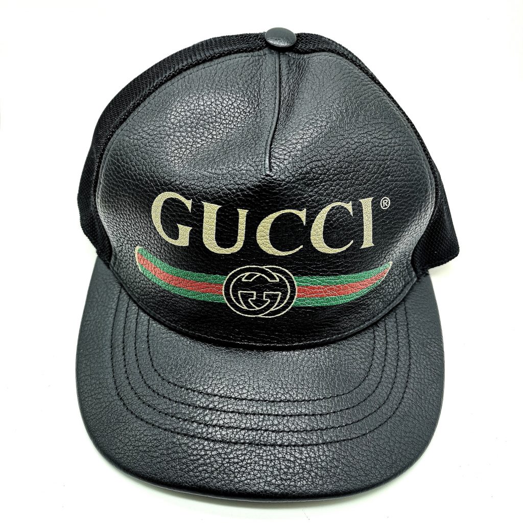 GUCCI キャップ グッチ ウェビング レザー ロゴマーク レディースの