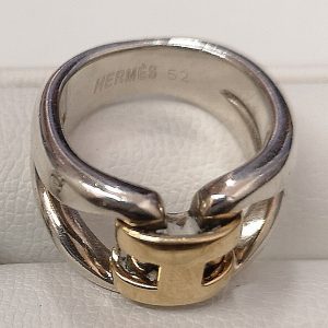 HERMES ヒストリーリング K18YG/SV エルメス ブランド 指輪