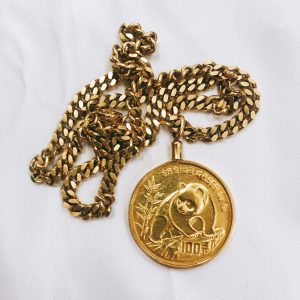 K24 1ozパンダ金貨付/K18ネックレス