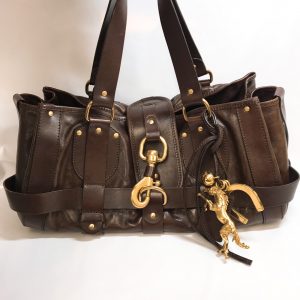 Chloe ハンドバッグ レザー ダークブラウン