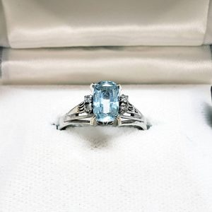 K14WG アクアマリン付リング