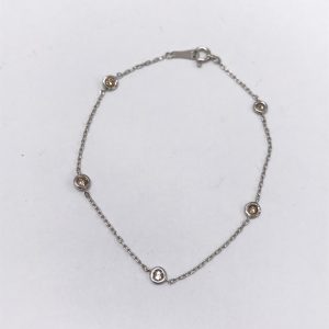 K18WG ブラウンダイヤ付ブレスレット