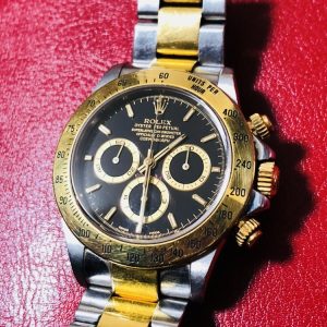 ROLEX ロレックス デイトナ コンビ クロノグラフ 黒文字盤 ギャラ・箱有り プレミア 腕時計