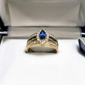 K18　サファイア付リング