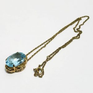 K18　アクアマリン付ネックレス