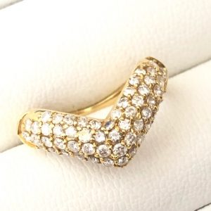 K18リング1.00ctメレダイヤ付き