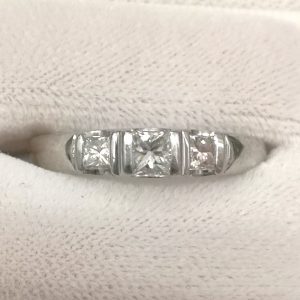 ダイヤモンドリング PT900 メレダイヤ0.5ct プリンセスカット レディース