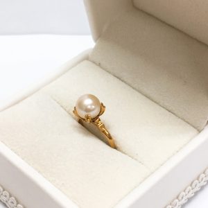 K18 パール付きリング