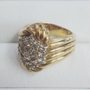 K18メレダイヤ付きリング