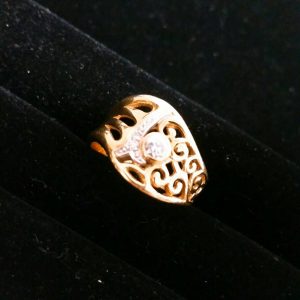 pt900 K18 0.13ct ダイヤ付き リング
