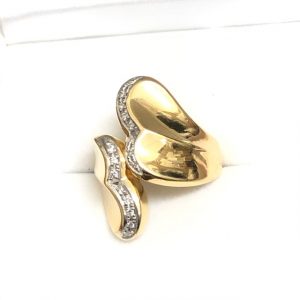 K18/Pt900コンビメレダイヤ付きリング