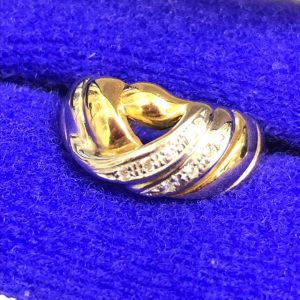 K18/Pt850メレダイヤ付きリング