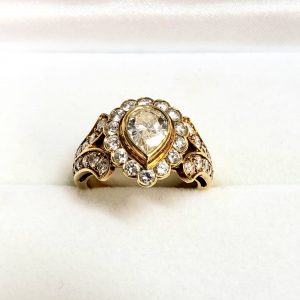K18 1.02ct ダイヤ付リング